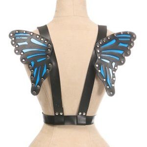 Silver Sequin Angel Wings Body Harness main image 1
